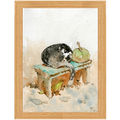 Fine Art "gato, abóbora e papagaio" na internet
