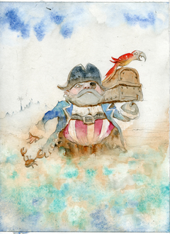 Fine Art aquarela "Pirata"