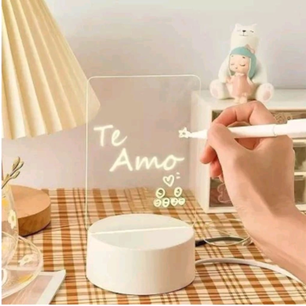 Luminária Led 3d De Escrever Mensagem Com Caneta Quadro Mesa