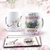 Caneca porcelana personalizada alfabeto floral