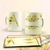 Caneca porcelana personalizada alfabeto floral