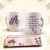 Caneca porcelana personalizada alfabeto floral