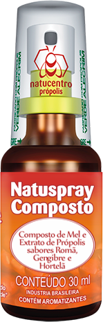 Spray - Natuspray Composto - Composto de Mel e Extrato de Própolis sabores Romã Gengibre e Hortelã - 30ml