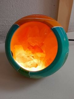 Lámpara de Sal del Himalaya - Naranja, turquesa y verde