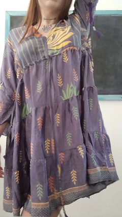 Vestido de seda hindú corto - Violeta en internet
