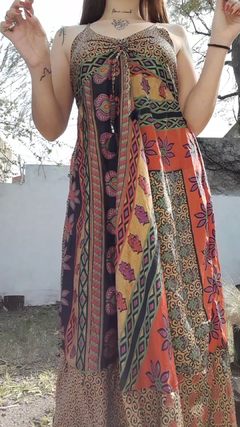 Vestido de seda hindú largo - Colorido - comprar online