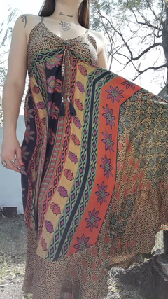 Vestido de seda hindú largo - Colorido en internet