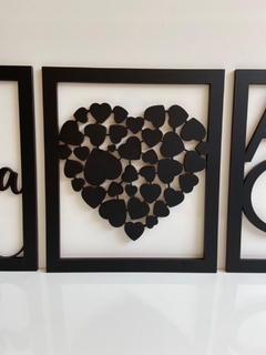 Kit 3 Quadros Tema Amor Família em MDF na internet