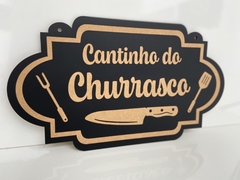 Placa Cantinho do Churrasco em MDF na internet