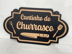 Placa Cantinho do Churrasco em MDF - comprar online