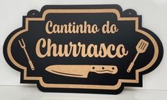 Placa Cantinho do Churrasco em MDF