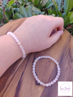 Pulseira Quartzo Rosa multifacetada - comprar online