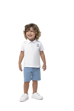 CONJUNTO CAMISA GOLA POLO + BERMUDA MINI CAMPEÃO