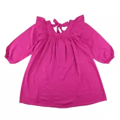 Vestido Manga Longa Infantil Kookabu Em Linho