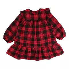 Vestido Manga Longa Infanto Juvenil Kookabu Xadrez - loja online