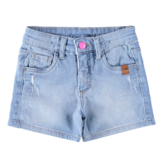 SHORTS INFANTIL MENINA CINTURA AJUSTÁVEL EM JEANS MOLETOM MALWEE KIDS