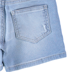 SHORTS INFANTIL MENINA CINTURA AJUSTÁVEL EM JEANS MOLETOM MALWEE KIDS - loja online