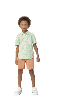 CAMISA INFANTIL MENINO BOLSO FRONTAL EM ALGODÃO - comprar online