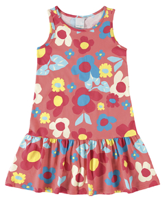 VESTIDO ESTAMPADO COM BABADO NA BARRA - MALWEE KIDS