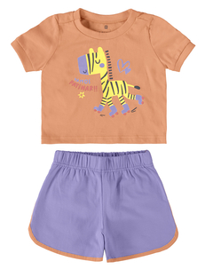 CONJUNTO INFANTIL MANGA CURTA COM ESTAMPA ZEBRINHA - MALWEE KIDS - comprar online