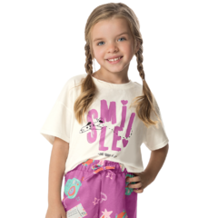 CONJUNTO INFANTIL MENINA SMILE EM ALGODÃO MALWEE KIDS