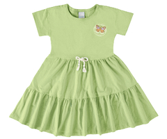 VESTIDO INFANTIL CORDÃO FRONTAL EM MALHA LINHO - MALWEE KIDS