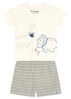 CONJUNTO BEBÊ MENINO CAMISETA + SHORT ECO LISTRADO BRANDILI BABY - loja online