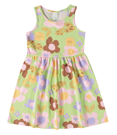 VESTIDO ESTAMPADO COM FRANZIDO NA CINTURA - MALWEE KIDS