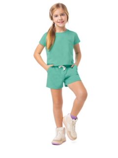 CONJUNTO INFANTIL MENINA EM MOLETINHO ECO MALWEE KIDS - comprar online