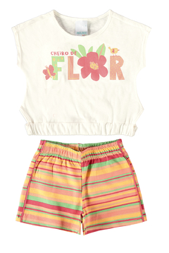 CONJUNTO BLUSA/SHORTS ESTAMPA DIVERTIDA - MALWEE KIDS