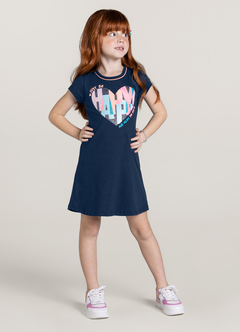 VESTIDO HAPPY EM MALHA INFANTIL MENINA BRANDILI