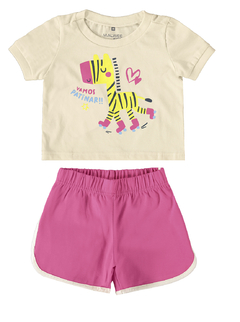 CONJUNTO INFANTIL MANGA CURTA COM ESTAMPA ZEBRINHA - MALWEE KIDS