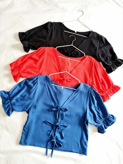 Blusa corta con tira (lino) - comprar online