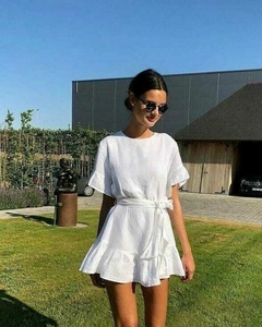 Vestido con manga lino - comprar online