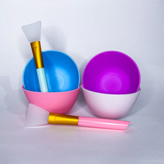 Kit Recipiente + Espátula de Silicone para skincare (Cores Sortidas) - comprar online