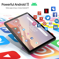 Tablet pc 7 polegadas android 11 com processador quad core 32 gb, tela hd ips, câmera dupla, wi-fi, estojo protetor