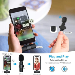 Microfone de Lapela sem Fio, Portátil, iPhone, Android - comprar online