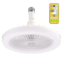 Ventilador de Teto para Soquete E27 Silencioso com Controle Remoto e Lâmpada LED - comprar online