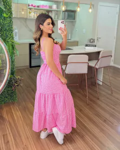 Vestido Maria - Rosa Xadrez na internet