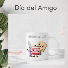 TAZA DE CERÁMICA BLANCA - Serie día del amigo Parejas