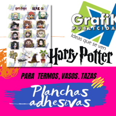 PLANCHA DE ADHESIVO PARA TERMOS - HARRY POTTER