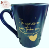 TAZA NEGRA SATINADA DECORADA CON ORO