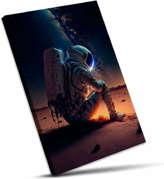 Quadro Decorativo Astronauta no Espaço, Aventura Cósmica: Galáxia com Tema Espacial (70cm x 50cm) - EXPANSÃO ASTRONAUTA
