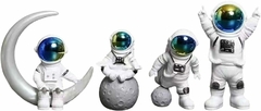 Escultura de astronauta ornamental para decoração - 4 peças