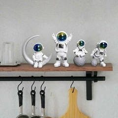 Escultura de astronauta ornamental para decoração - 4 peças