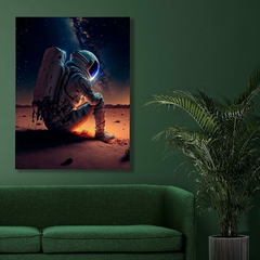 Imagem do Quadro Decorativo Astronauta no Espaço, Aventura Cósmica: Galáxia com Tema Espacial (70cm x 50cm)