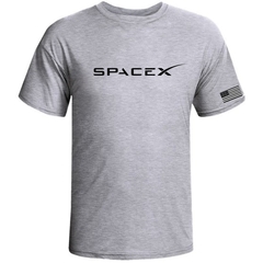 Camiseta Cinza Spacex Espacial Missão Estelar Astronauta