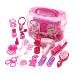 Conjunto brinquedos de maquiagem para crianças . Kit Cabeleireiro.