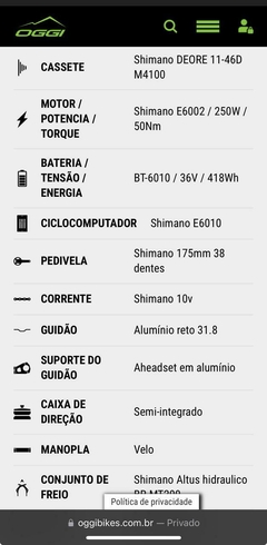 BICICLETA ELÉTRICA OGGI BIG WHEEL 8.2 ARO - Digão Shop. Tudo que você e sua família precisam.