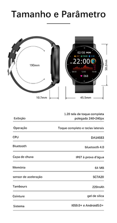 Smart Watch Relógio Inteligente . Controle pela tela. Sport. FIT na internet